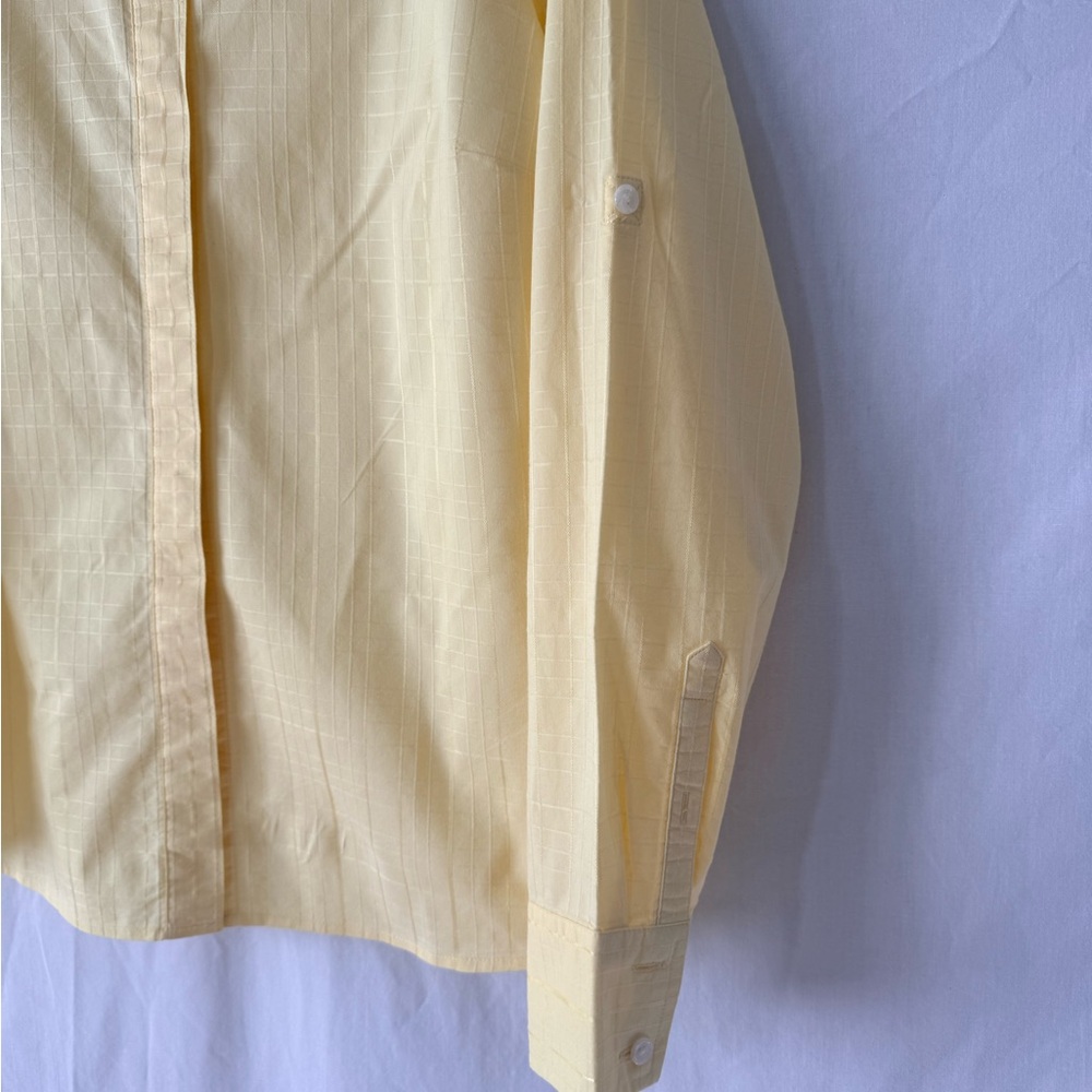 Izod Yellow Women's Button-Front Shirt with rolled tab sleeves - Picture 3 of 3